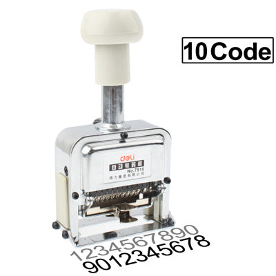 Numeratore automatico in materiale metallico ad alte prestazioni (codice 10), 10 Code