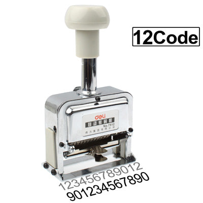 Numeratore automatico in materiale metallico ad alte prestazioni (codice 12), 12 Code
