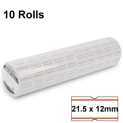 Carta per etichettatura prezzi con inchiostro portatile di alta qualità, specifiche etichette: 21,5 mm x 12 mm, n. 3210 (10 rotoli in una confezione, il prezzo è per 10 rotoli)