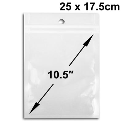 Buste in plastica di plastica con chiusura a zip da 100 x 10,5 pollici, dimensioni: 25 x 17,5 cm (100 pezzi in una confezione, il prezzo è per 100 pezzi)