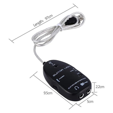 Interfaccia USB Cavo collegamento chitarra Registrazione PC/MAC, USB Interface Guitar Link Cable (Black), USB Interface Guitar Link Cable (White)