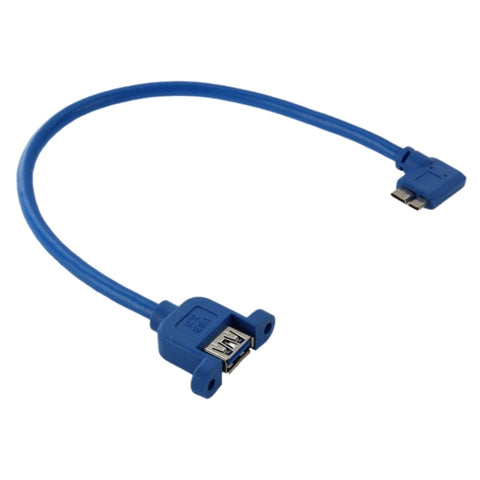 Cavo OTG USB 3.0 Micro-B maschio a USB 3.0 femmina con rotazione a sinistra di 90 gradi per tablet/disco rigido portatile, lunghezza: 30 cm, Micro BM to AF, length: 30cm