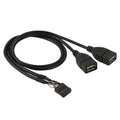 10 Pin Motherboard to 2 USB 2.0 Adapter Cable - 50cm
