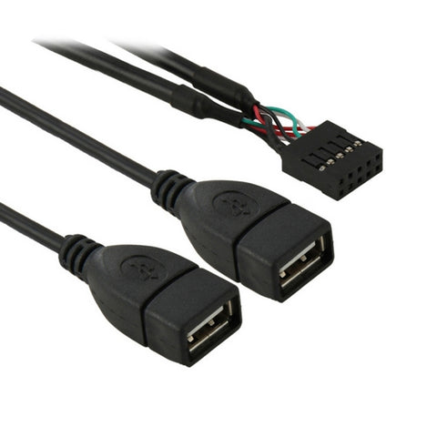 Cavo adattatore femmina da 10 pin per scheda madre a 2 USB 2.0 femmina, lunghezza: 50 cm, 10 Pin Motherboard to 2 USB AF