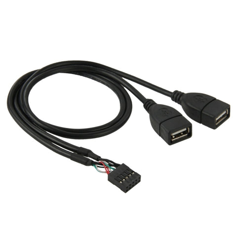 Cavo adattatore femmina da 10 pin per scheda madre a 2 USB 2.0 femmina, lunghezza: 50 cm, 10 Pin Motherboard to 2 USB AF