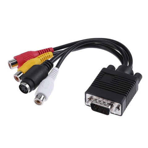 Adaptateur de conversion TV VGA vers S-Vidéo AV RCA avec 2 ports audio, VGA vers S-Vidéo
