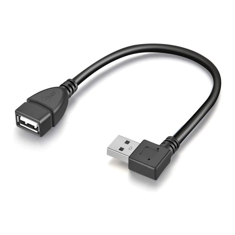 Adaptateur secteur USB 2.0 AM et AF à 90 degrés, longueur : 25 cm