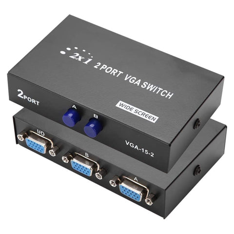 Switch Box VGA a 2 porte, 2 ingressi 1 uscita per monitor TV LCD per PC - HD15 (FJ-15-2C)