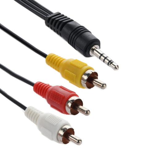 Cavo jack stereo maschio da 3,5 mm a 3 connettori RCA maschi, lunghezza: 75 cm