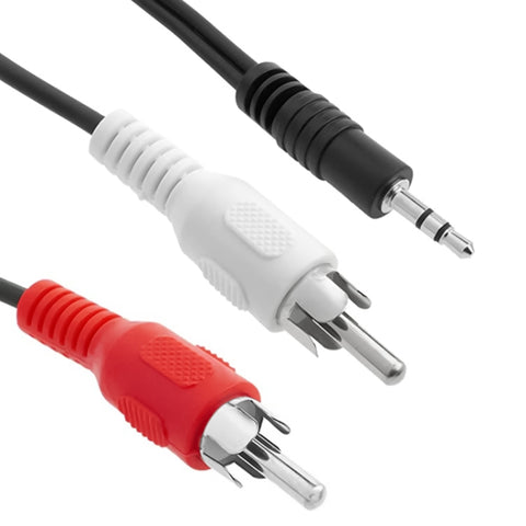 Cavo audio jack da 3,5 mm stereo a RCA maschio di qualità normale, lunghezza: 1,5 m, Length: 1.5m