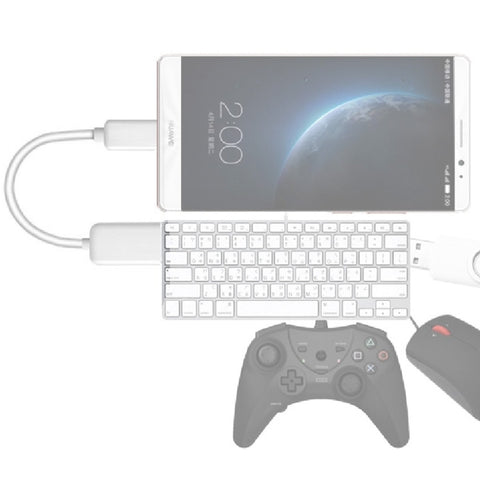 Cavo adattatore USB 2.0 AF a Micro USB 5 pin maschio di alta qualità con funzione OTG, lunghezza: 15 cm, White, Black