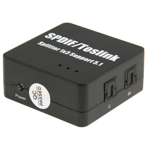 adattatore-audio-ottico-spdif-toslink-1x3-per-amplificatori - immagine 1
