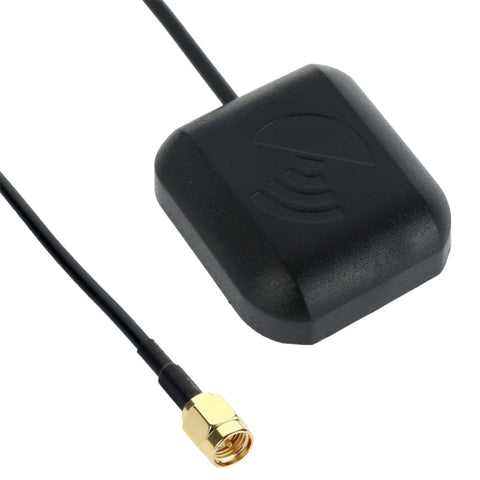 Antenne GPS pour véhicule Récepteur attivo Base magnétique Adaptateur pour montage Antenne Connecteur mâle SMA, Longueur cavo: 3 m, Connecteur SMA Mâle