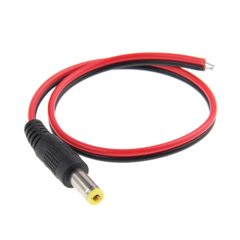 Adattatore connettore cilindrico maschio di alimentazione CC da 100 pezzi 5,5 x 2,1 mm per controller luci LED, lunghezza: 30 cm