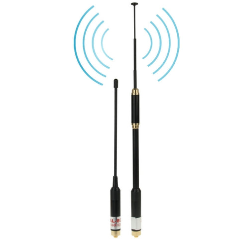 AL-800 Dual Band 144/430 MHz avec haut-parleur SMA-F Radio portable télescopique Antenne double pour talkie-walkie, Antenne longue : 22 cm / 86 cm