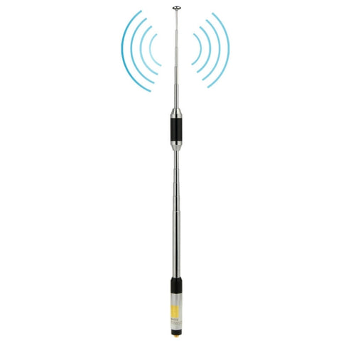 RH770 Antenne radio portable télescopique SMA-F bi-bande 144/430 MHz pour haut-parleur pour talkie-walkie, antenne longue : 93 cm