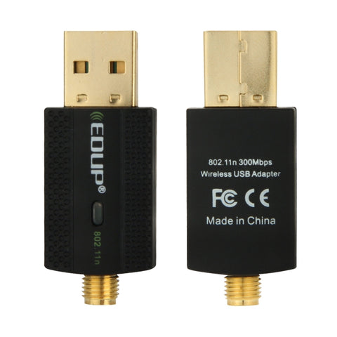Adaptateur mini USB Wi-Fi 802.11n/g/b 300 Mbps 2,4 GHz EDUP EP-N1581 pour antenne externe sans fil