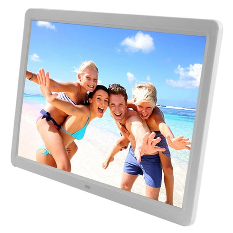 Corniche pour photo numérique avec suspension écran large LED de 15 pouces 1280 x 800 16:9 avec support et télécommande, support SD / MicroSD / MMC / MS / XD / disco flash USB, 15 pouces, 15 pouces