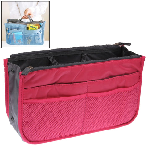 Borsa cosmetica portatile multifunzione con doppia cerniera addensata, custodia nella borsa