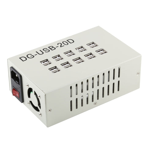 Adattatore di alimentazione per caricabatterie da tavolo da viaggio per stazione di ricarica rapida da 60 W 12 A 20 porte USB