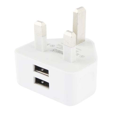 Adattatore di ricarica USB doppia porta 5V 2.1A con spina UK