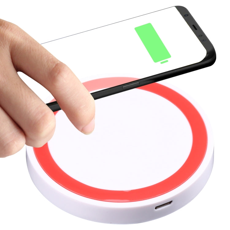 Universal QI Standard Round Wireless Charging Pad (White + Red), Black + Blue, Black + Red, White, Black + White, White + Orange, Black + Orange        ...