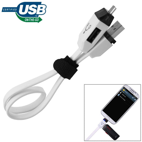 OTG-Y-01 Cavo dati di ricarica USB 2.0 maschio a Micro USB maschio + USB femmina OTG per telefoni/tablet Android con funzione OTG, lunghezza: 30 cm, Length: 30cm