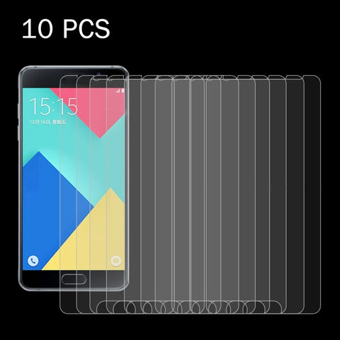 10 PZ per Galaxy A7 (2016) / A710 0,26 mm 9H Durezza superficiale 2,5D Pellicola per schermo in vetro temperato antideflagrante, 10pcs