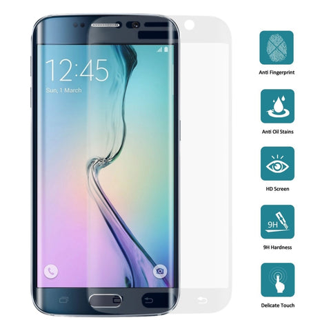 LOPURS 0.2mm 9H Durezza superficiale Superficie curva 3D Copertura a schermo intero Pellicola in vetro temperato antideflagrante per Galaxy S6 edge
