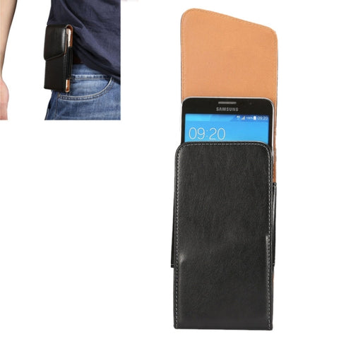 Custodia in pelle / marsupio verticale universale con struttura in pelle di agnello da 6,3 pollici con stecca posteriore girevole per Galaxy Mega 6.3 / i9200 / i9205 / I9208 e Mega 2 / G750 / G750F / G7502