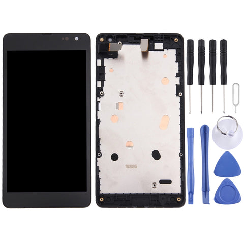 Groupe digitalizzatore 3 en 1 pour Microsoft Lumia 535 2C (LCD + corniche + pavé tactile), pour Lumia 535 noir
