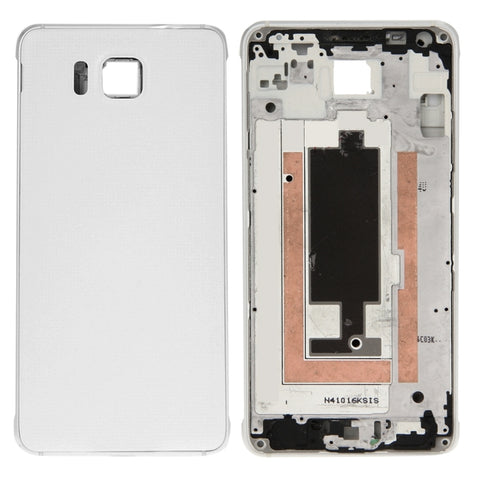 Per Galaxy Alpha / G850 Copertura completa dell'alloggiamento (alloggiamento anteriore LCD cornice cornice + cornice centrale cornice cornice piastra posteriore alloggiamento pannello obiettivo fotocamera + coperchio posteriore batteria)���������������...