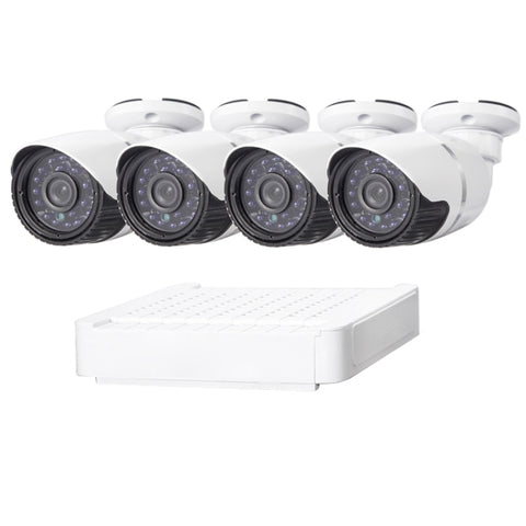Kit NVR telecamera IP N4B-Mini/L 4 canali 720P 1.0 Mega Pixel, supporto visione notturna/rilevamento movimento, distanza IR: 20 m, N4B-Mini/L