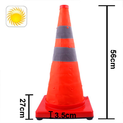 Coni stradali di avviso di scurezza strada per ascensore solare a 3 LED, hauteur: 56 cm, hauteur: 56 cm