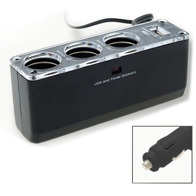 3 prises triples pour accessoires de voiture 12V/24V, alimentation USB, 3 prises triples