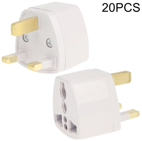 Adaptateur de 20 personnes, adaptateur de voyage avec prise UK, prise UK (20 pièces)