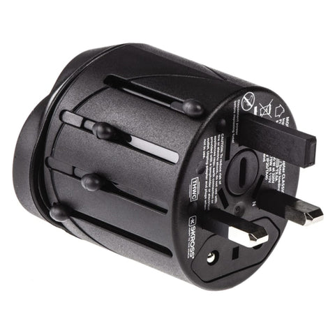 Adaptateur universel de voyage tout en 1 EU + AU + UK + US, dimensions : 60 x 58 x 56 mm