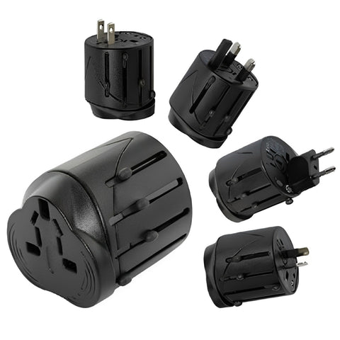 Adaptateur universel de voyage tout en 1 EU + AU + UK + US, dimensions : 60 x 58 x 56 mm