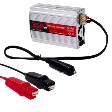 SUVPR DY-8105 Convertisseur de puissance pour voiture de 350 W CC à 12 V à CA 220 V avec port USB de 500 mA et prise d'alimentation universelle, 350 W DC 12 V à AC 220 V