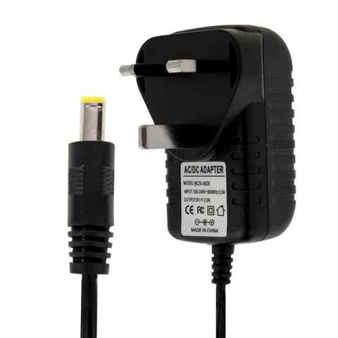 Adaptateur d'alimentation CA de 100-240 V à CC 6 V 2 A avec colonne UK, pointe : 5,5 x 2,1 mm, longueur de cavo : environ 1,2 m, prise UK DC 6V 2A