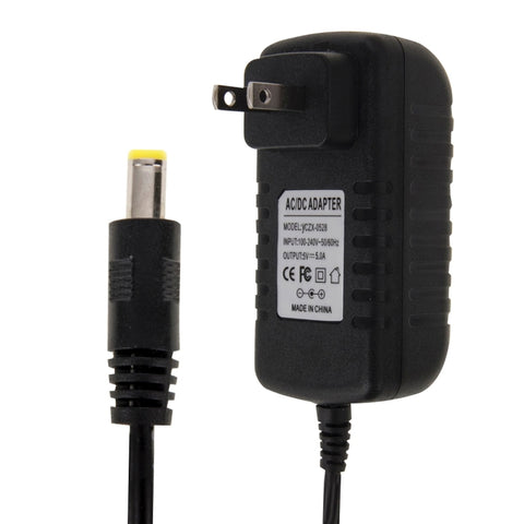 Adaptateur d'alimentation CA de 100-240 V à CC 5 V 5 A avec colonne américaine, pointe : 5,5 x 2,1 mm, longueur du câble : environ 1,2 m