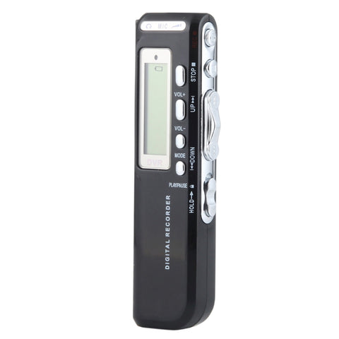 Enregistreur vocal numérique de 8 Go Dittafono Lettore MP3, Supporto registrazione telefonica, Funzione VOX, Alimentazione: 2 piles AAA (noir)