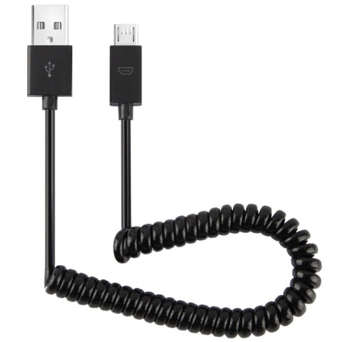Cavo a spirale per caricabatterie per sincronizzazione dati micro USB, lunghezza: 27,5 cm (può essere esteso fino a 100 cm)