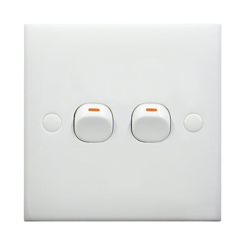 Interruttore elettrico a parete (dimensions: 86 x 86 mm), 2 interrupteurs