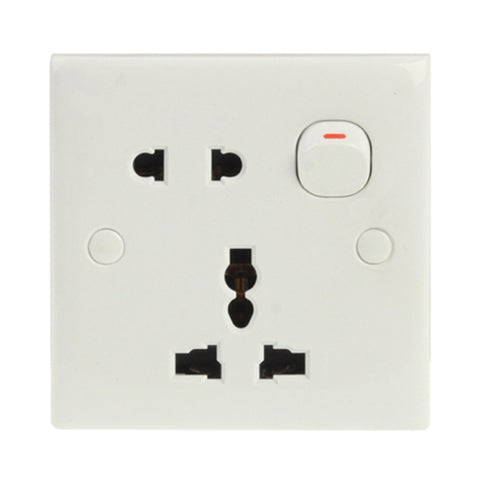 Interrupteur et prise électrique murale, prise EU/AU/US avec 1 interrupteur, 2 prises de port + 1 commutateur