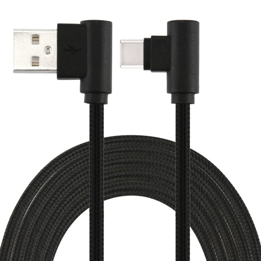 cavo-di-ricarica-a-doppio-gomito-stile-tessuto-in-nylon-da-usb-a-usb-c-type-c-da-1-m-1m-type-c - immagine 1