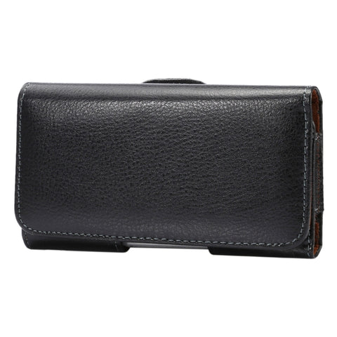 Custodia/marsupio in vera pelle da 5,2 pollici con texture litchi ribaltabile verticalmente in senso trasversale con stecca posteriore girevole per iPhone X e Galaxy S7 e S6 Edge e S6 e S5, Sony Xperia Z5 e Z4 e Z3, Huawei P9 e P8, ecc.