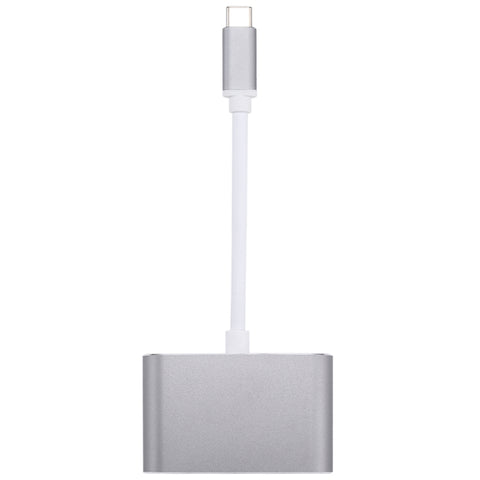 Adaptateur répartiteur hub 2 en 1 VGA et HDMI pour femme et USB-C/Type-C, VGA+HDMI