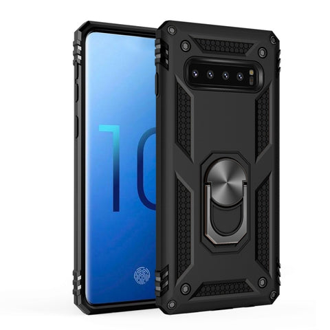 Custodia protettiva Sergeant Armour antiurto in TPU + PC per Galaxy S10, con supporto per rotazione a 360 gradi, For Galaxy S10