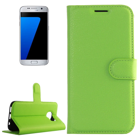 Per Galaxy S7 / G930 Custodia in pelle con chiusura orizzontale con texture litchi con supporto, slot per carte e portafoglio, For Galaxy S7